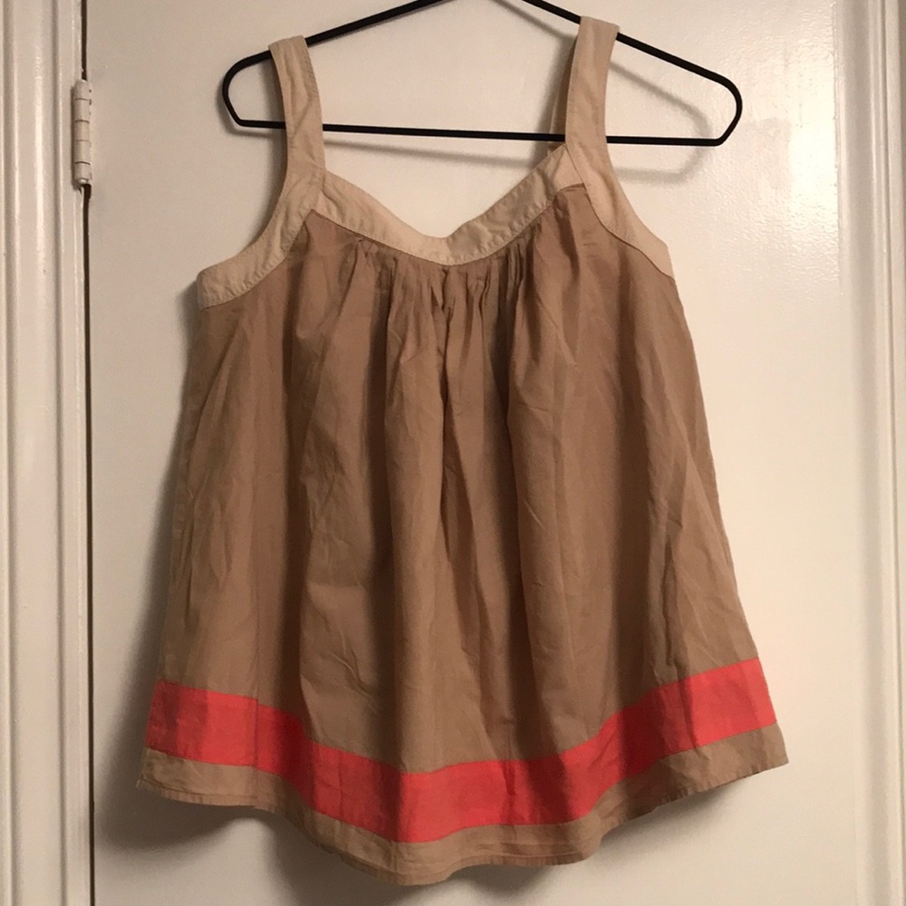 Michael Kors float tank top; tan and coral; size medium